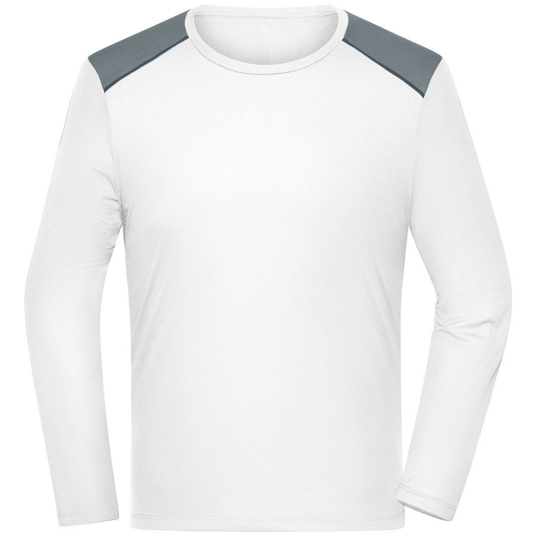 James & Nicholson Running Langarmshirt Herren JN1386 Gr. S white