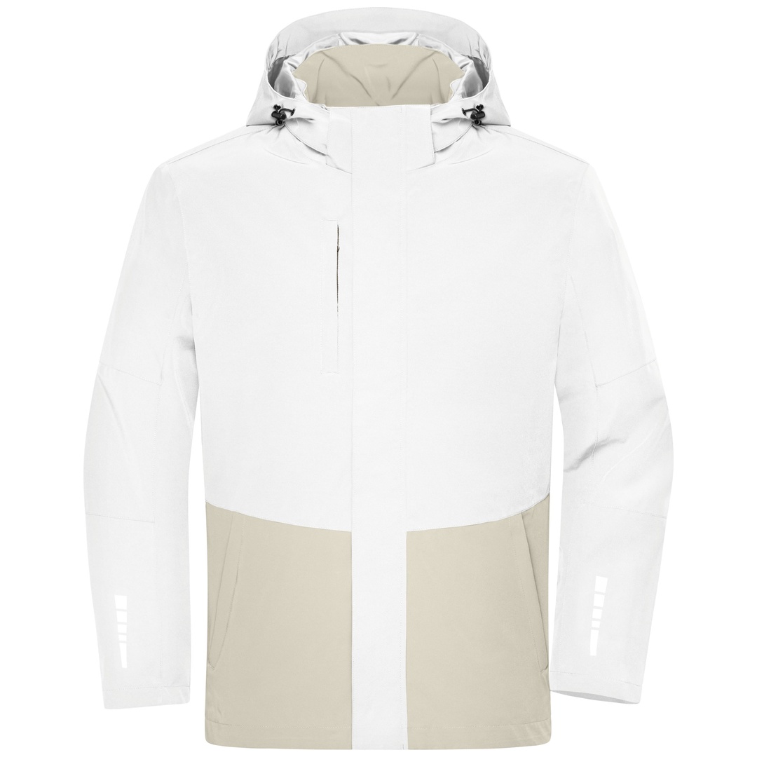 James & Nicholson Hardshell-Regenjacke JN1878 Gr. S white/cement