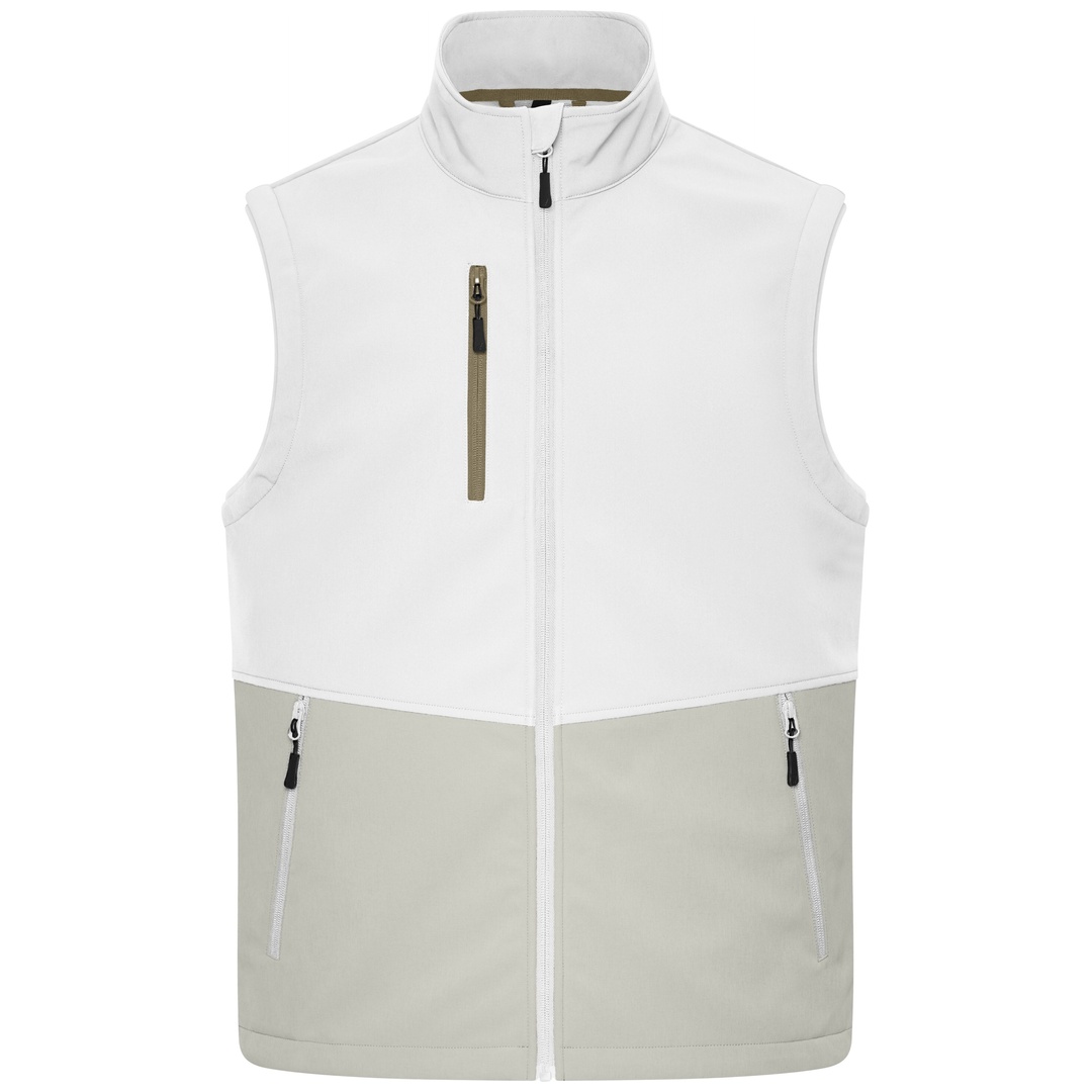 James & Nicholson Softshellweste Workwear JN1888 Gr. 3XL white/cement