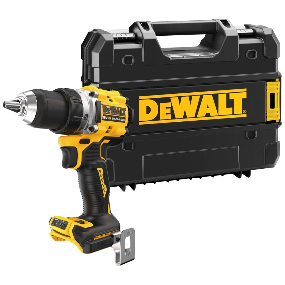 DeWalt Akku-Bohrschrauber 18 V (bürstenlos), incl. Bithalter, Gürtelhaken, TSTAK-Box