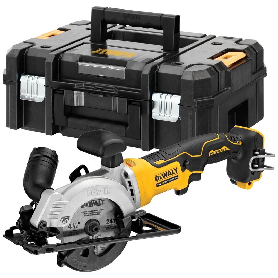 DeWalt Akku-Handkreissäge 18 V, 38 mm, incl. Sägeblatt, Parallelanschlag, Zubehör, TSTAK-Box