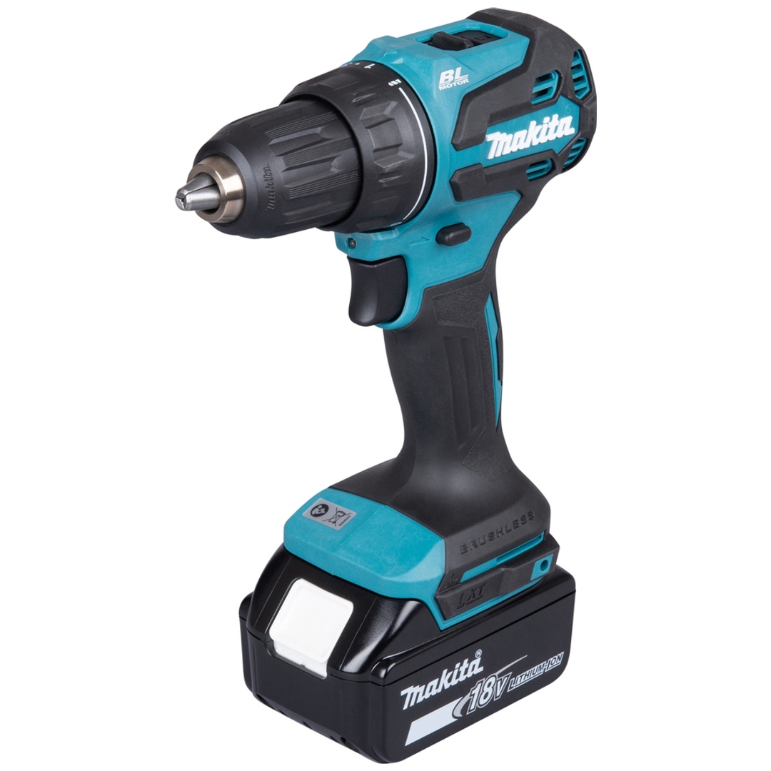 Makita Akku-Bohrschrauber DDF490RFJ, 18 V, incl. 2x Akku LXT 3 Ah, Schnellladegerät, MAKPAC