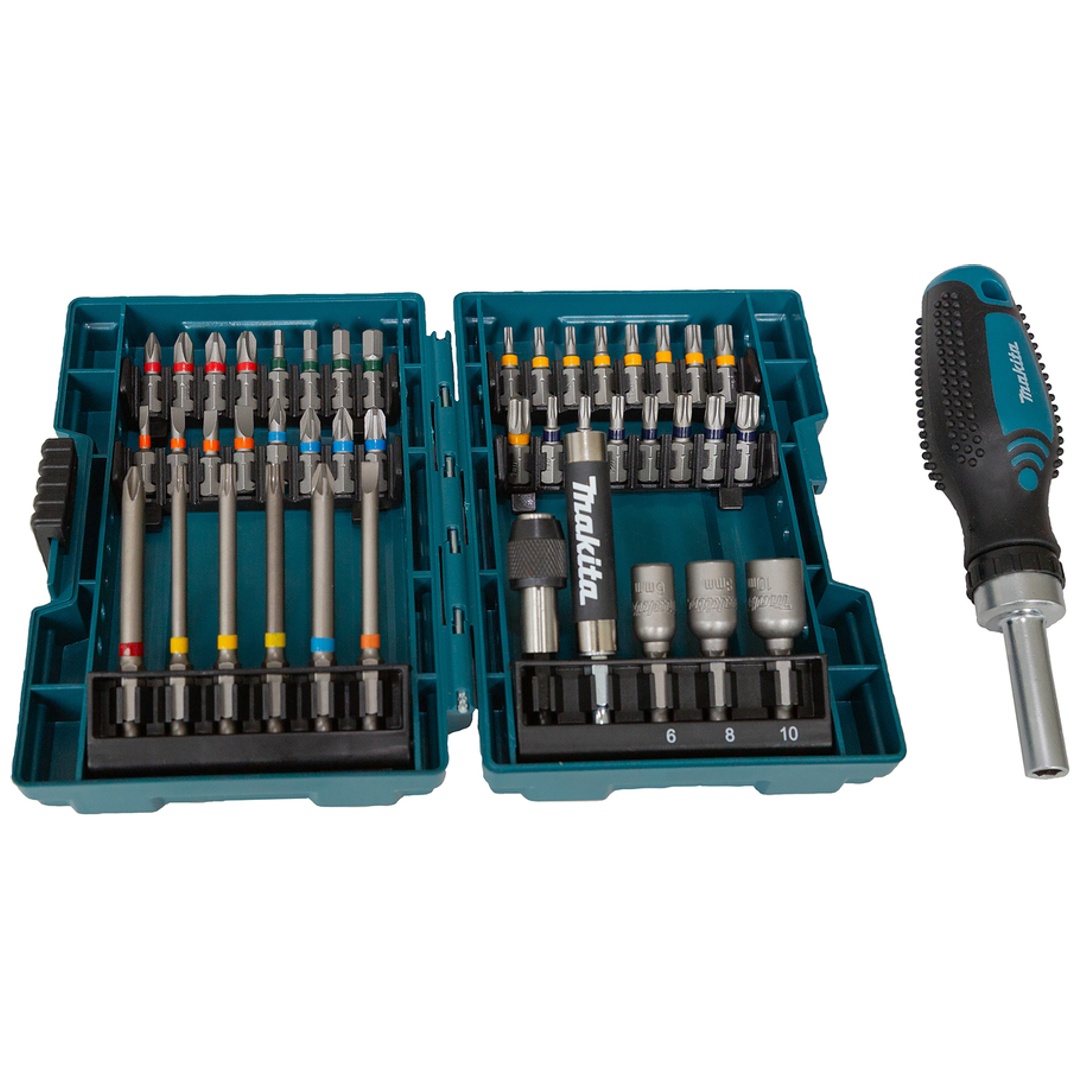 Makita Bit-und-Ratschen-Set 44-tlg., incl. Ratschenschraubendreher, PH, PZ, T, TH, H, SL