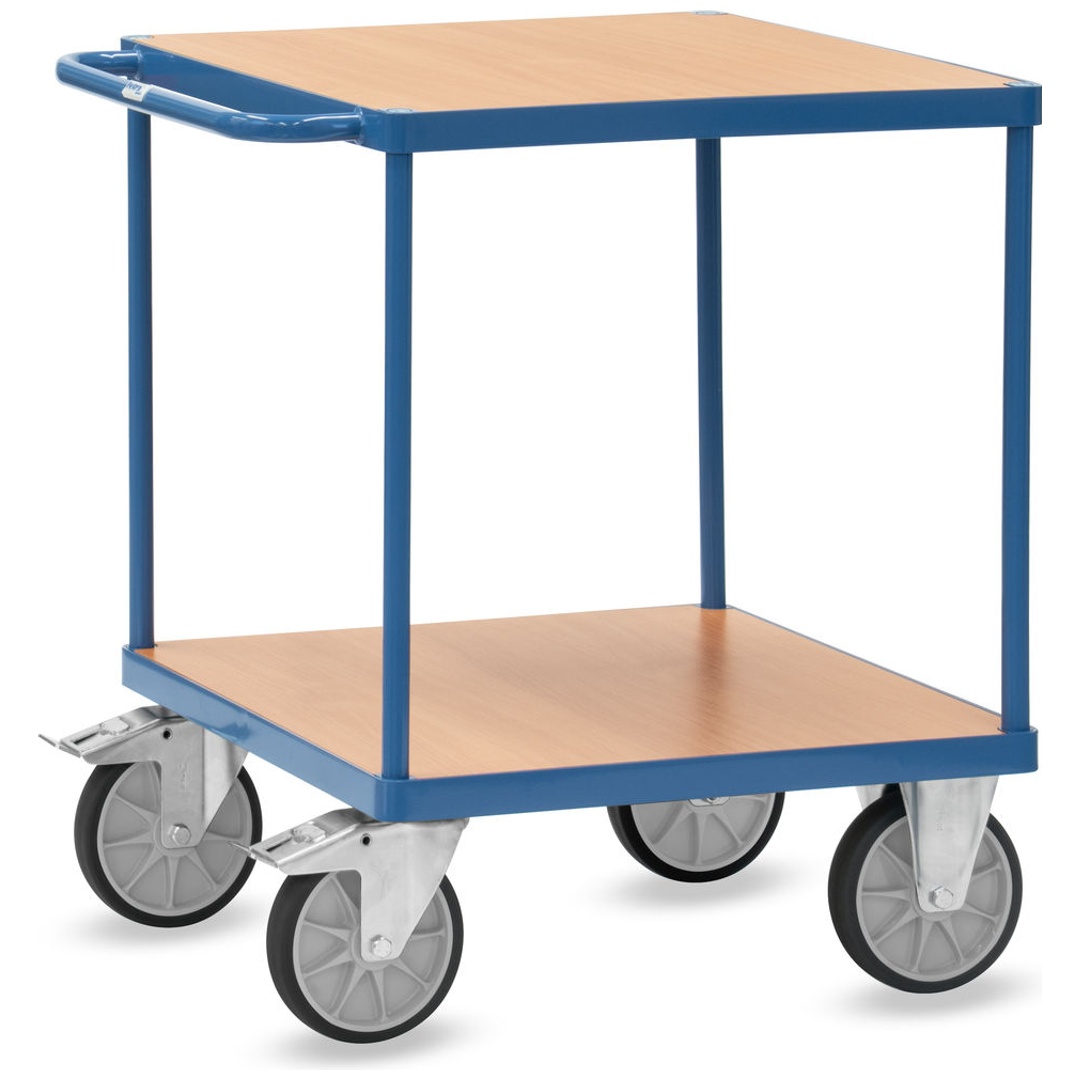fetra Schwerer Tischwagen mit 2 quadratischen Ladeflächen, 700 x 700 mm