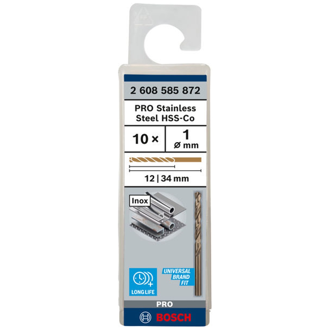 Bosch PRO Stainless Steel HSS-Co Spiralbohrer, 1 x 12 x 34 mm, 10-tlg.
