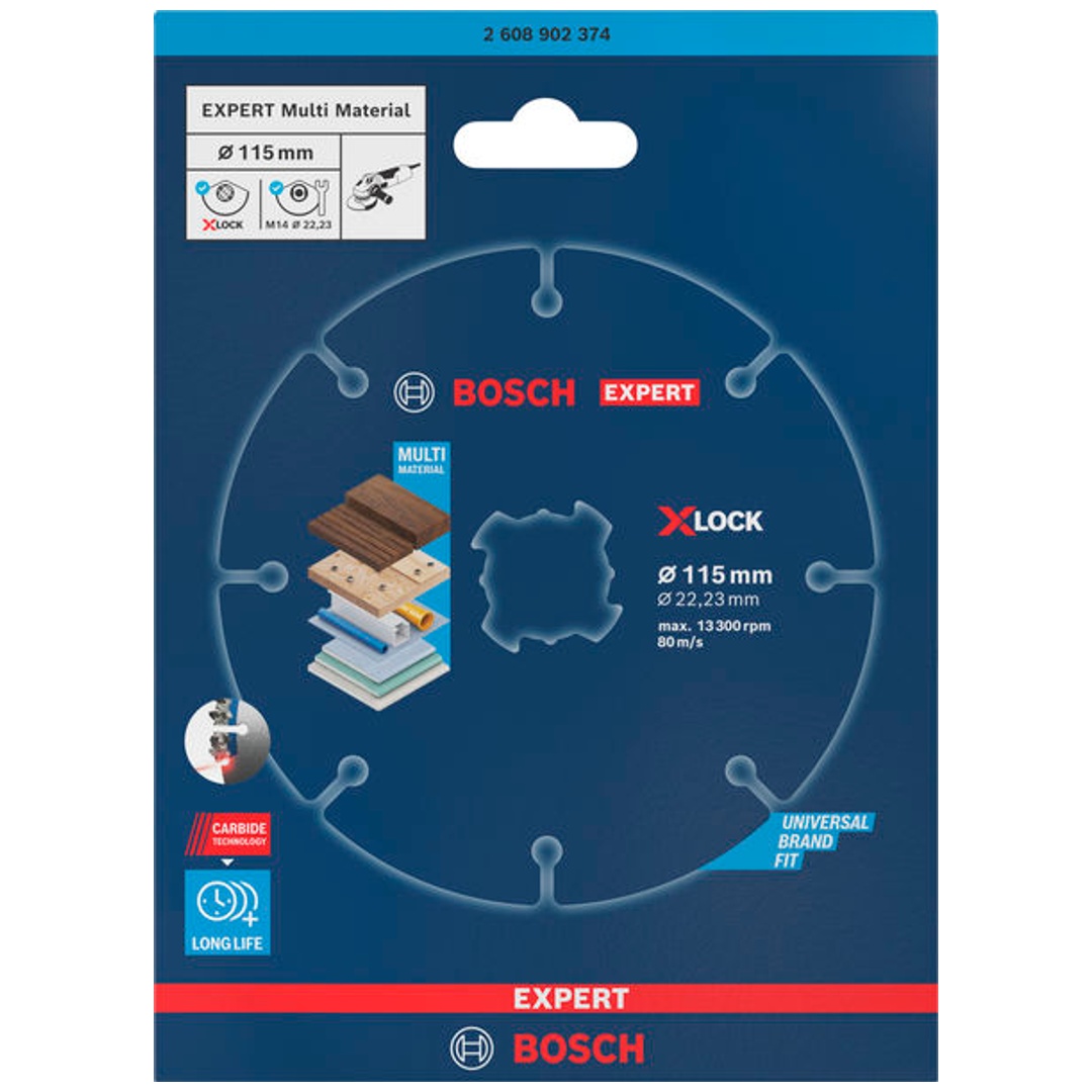 Bosch EXPERT Trennscheibe Multi Material Carbide, 115 x 1.6 x 22,23 mm, X-Lock