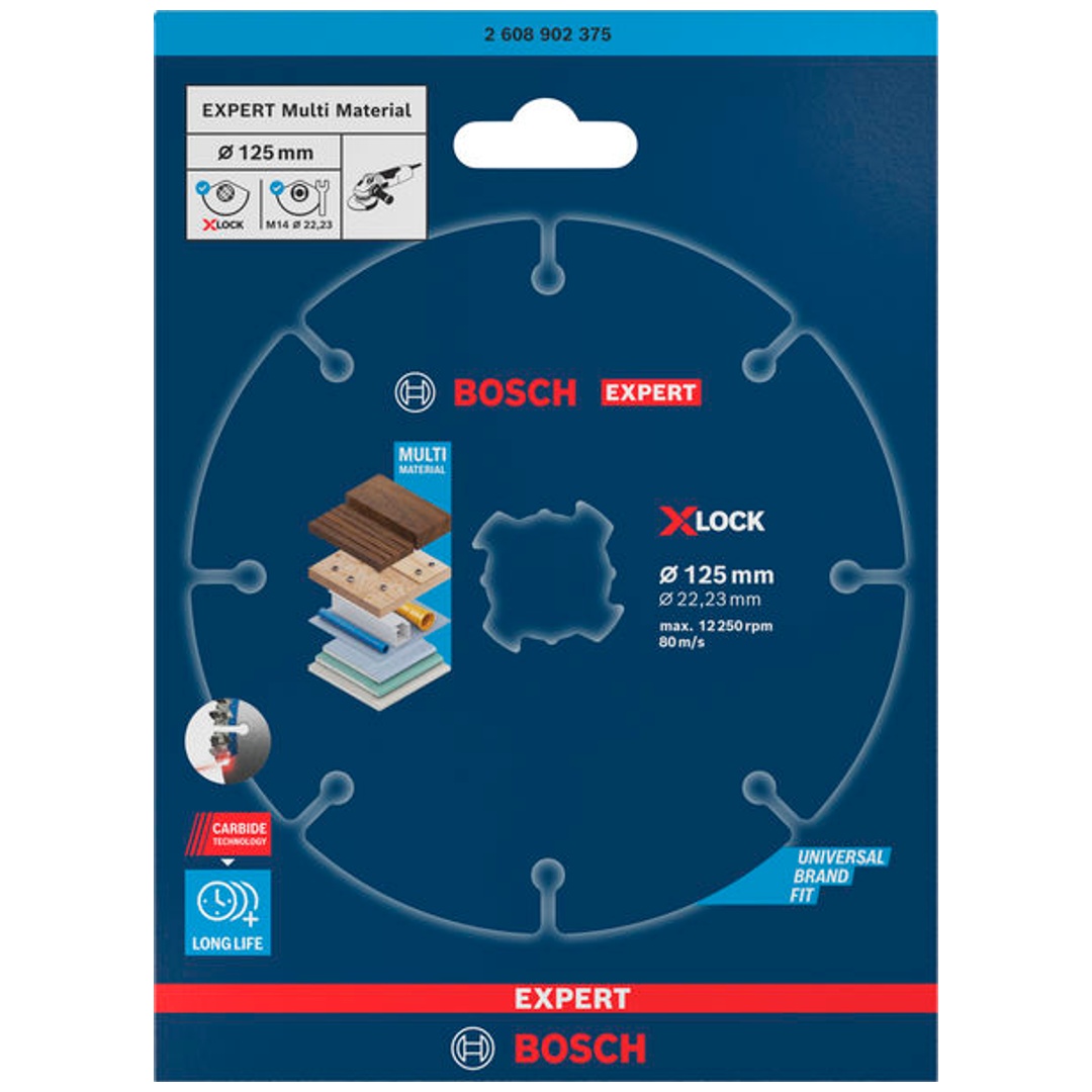 Bosch EXPERT Trennscheibe Multi Material Carbide, 125 x 1.6 x 22,23 mm, X-Lock