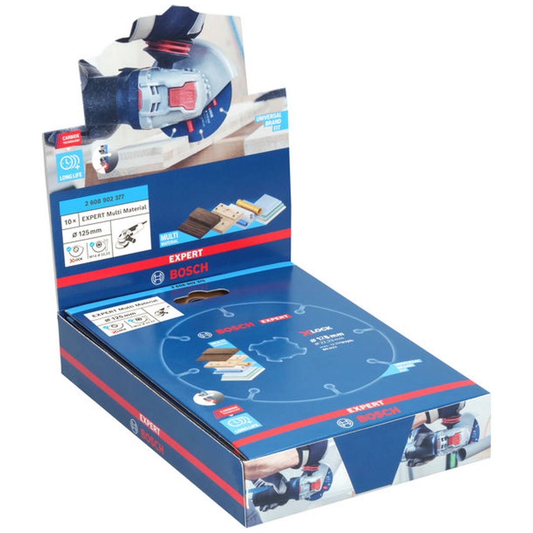 Bosch EXPERT Trennscheibe Multi Material Carbide, 125 x 22,23 mm, X-Lock, 10-tlg.