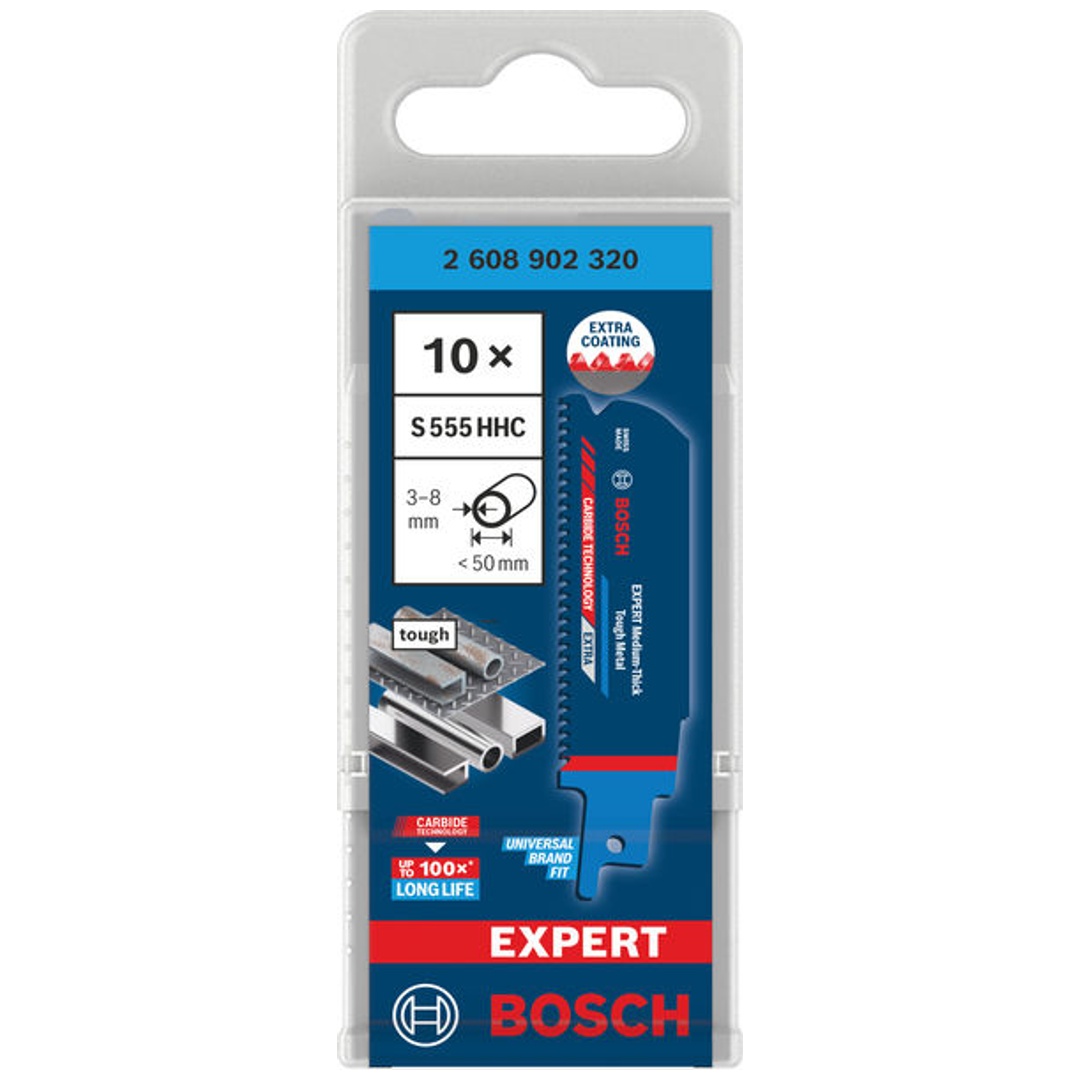 Bosch EXPERT Säbelsägeblatt Medium-Thick Tough Metal S555HHC, 10-tlg.