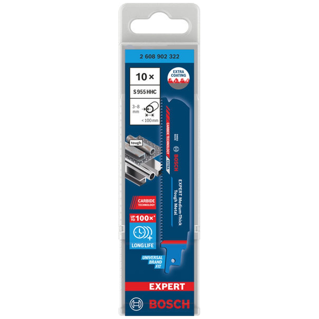 Bosch EXPERT Säbelsägeblatt Medium-Thick Tough Metal S955HHC, 10-tlg.