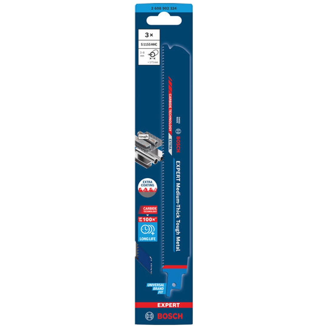 Bosch EXPERT Säbelsägeblatt Medium-Thick Tough Metal S1155HHC, 3-tlg.