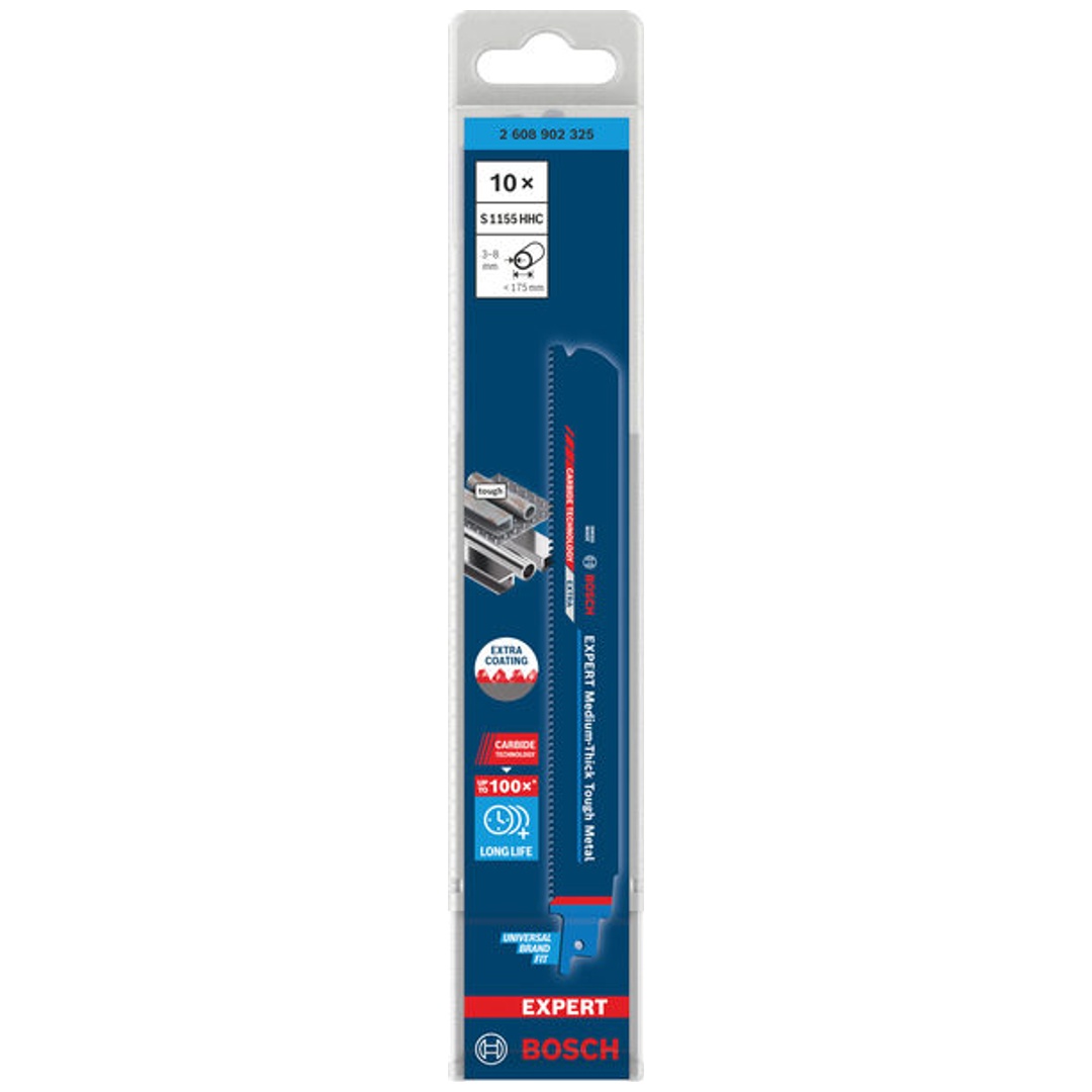 Bosch EXPERT Säbelsägeblatt Medium-Thick Tough Metal S1155HHC, 10-tlg.