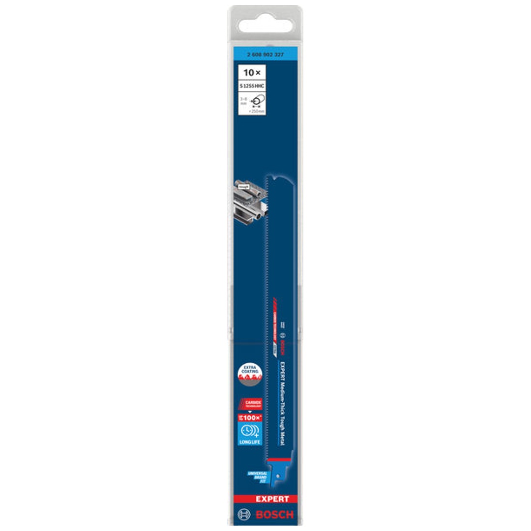 Bosch EXPERT Säbelsägeblatt Medium-Thick Tough Metal S1255HHC, 10-tlg.