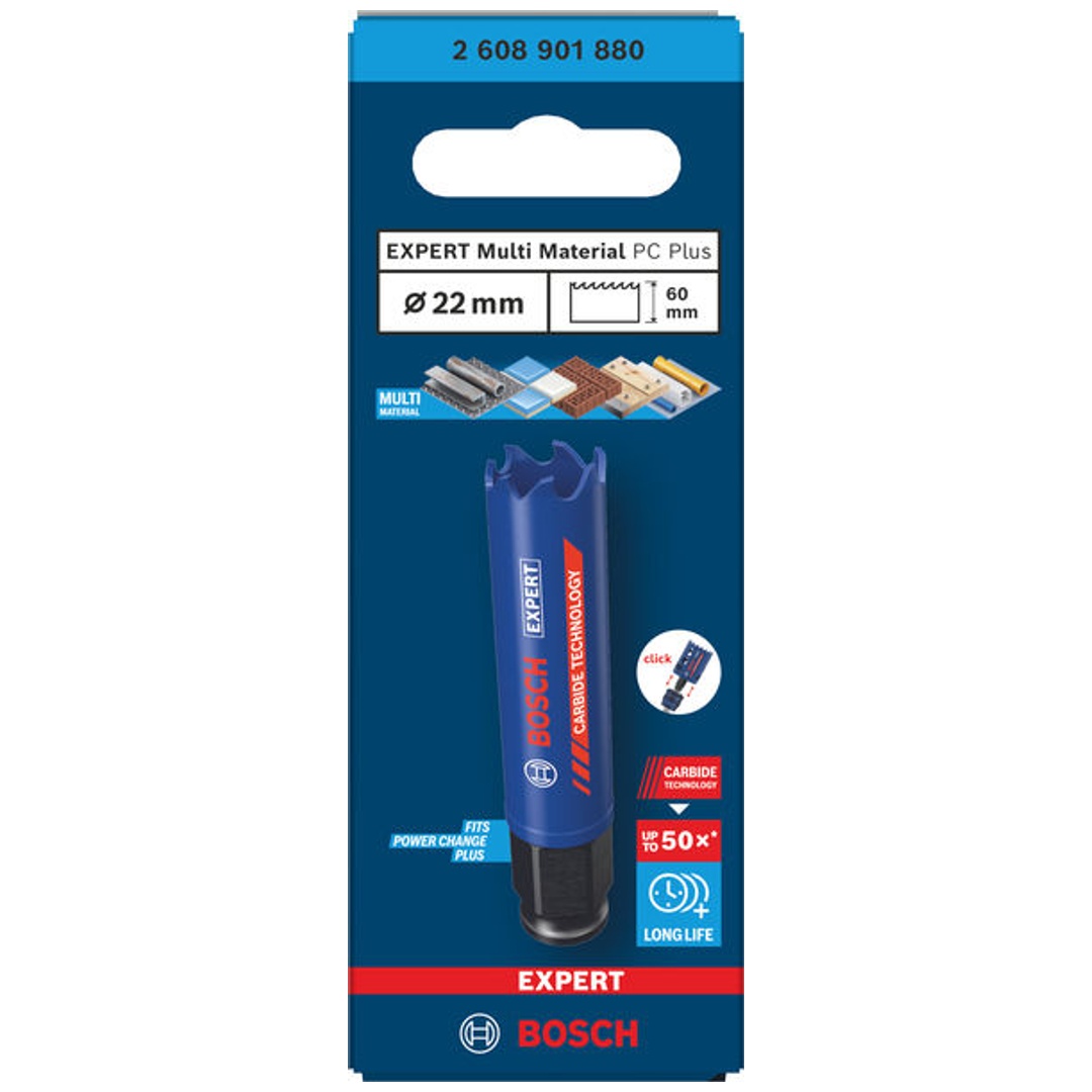 Bosch EXPERT Lochsäge Multi Material Power Change Plus, 22 x 60 mm
