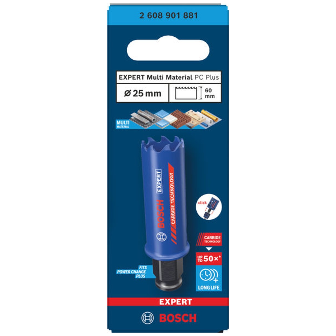 Bosch EXPERT Lochsäge Multi Material Power Change Plus, 25 x 60 mm