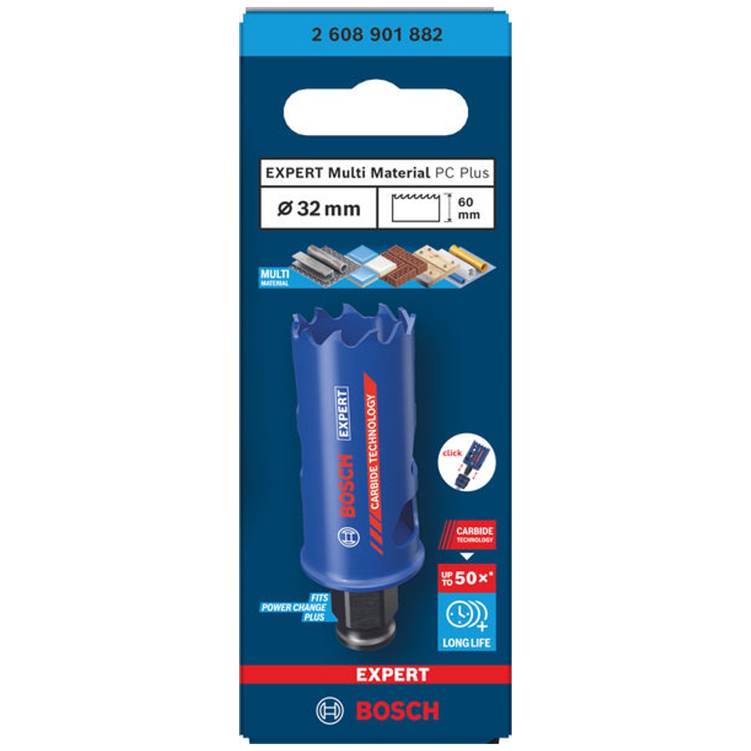 Bosch EXPERT Lochsäge Multi Material Power Change Plus, 32 x 60 mm