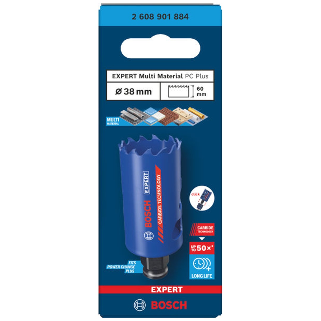 Bosch EXPERT Lochsäge Multi Material Power Change Plus, 38 x 60 mm