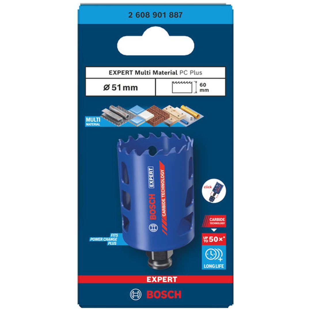 Bosch EXPERT Lochsäge Multi Material Power Change Plus, 51 x 60 mm