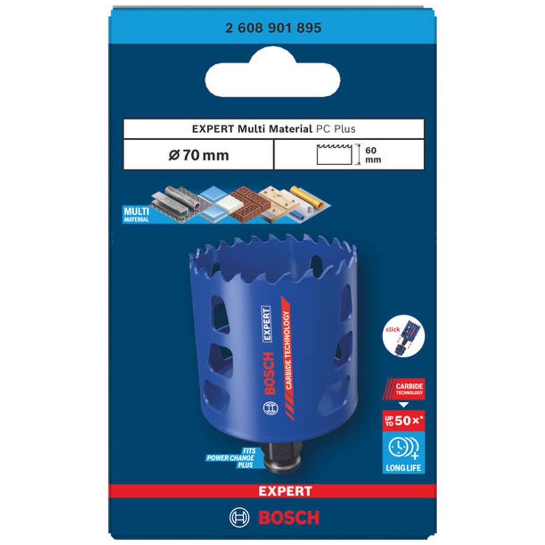 Bosch EXPERT Lochsäge Multi Material Power Change Plus, 70 x 60 mm