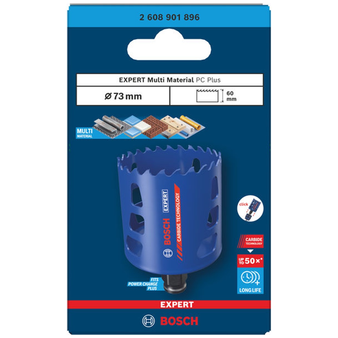 Bosch EXPERT Lochsäge Multi Material Power Change Plus, 73 x 60 mm