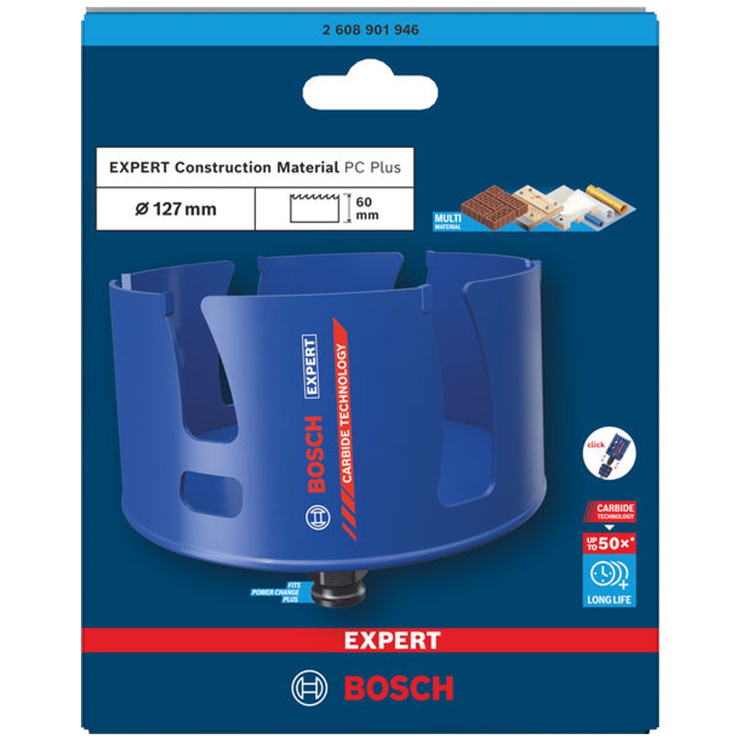 Bosch EXPERT Lochsäge Construction Material Power Change Plus, 127 x 60 mm