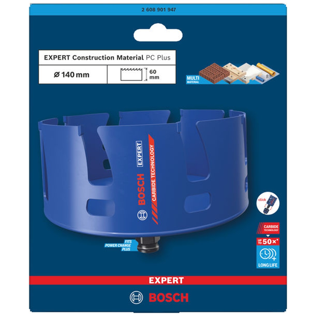 Bosch EXPERT Lochsäge Construction Material Power Change Plus, 140 x 60 mm