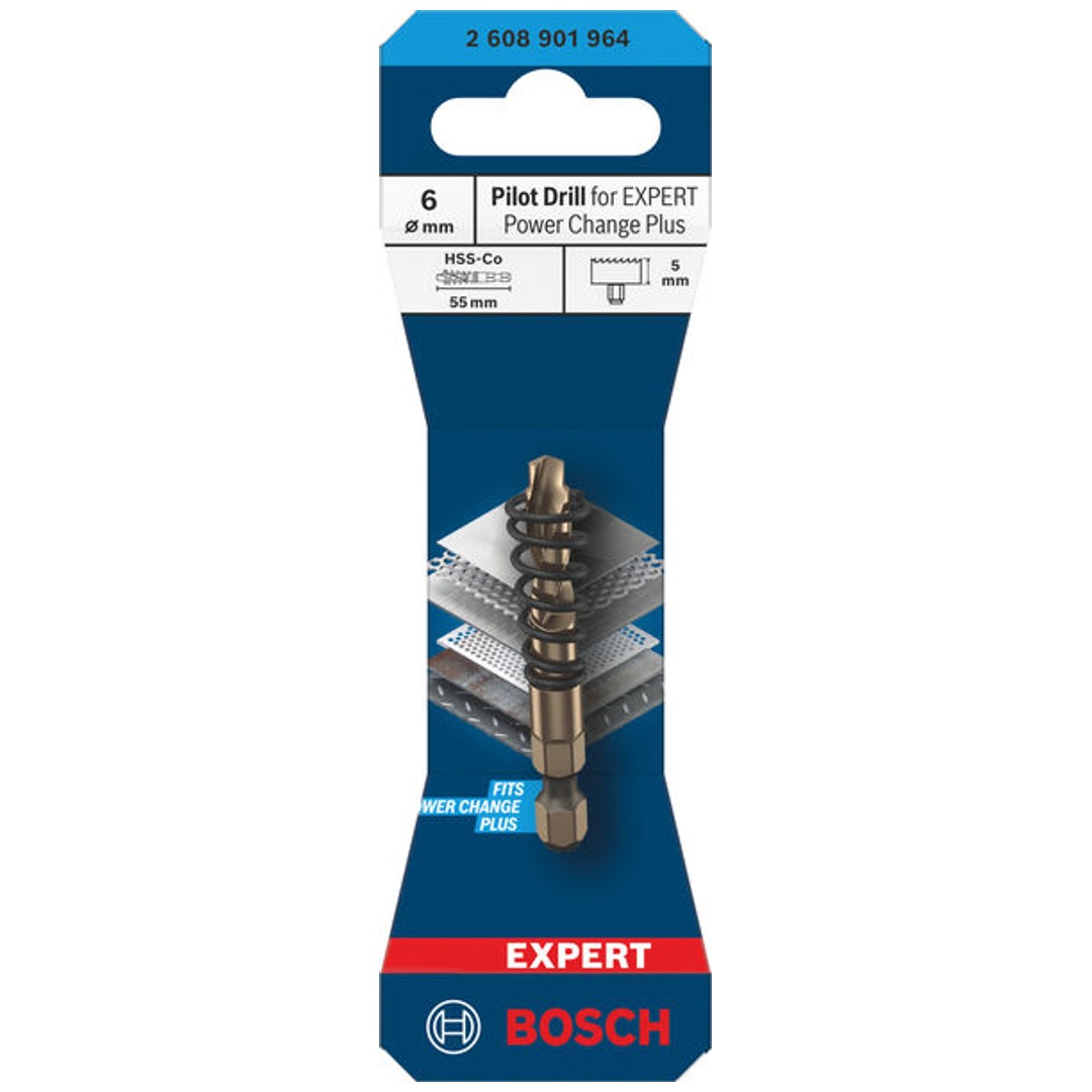 Bosch Zentrierbohrer für EXPERT Power Change Plus, HSS-Co, Ø6 x 5 x 55 mm