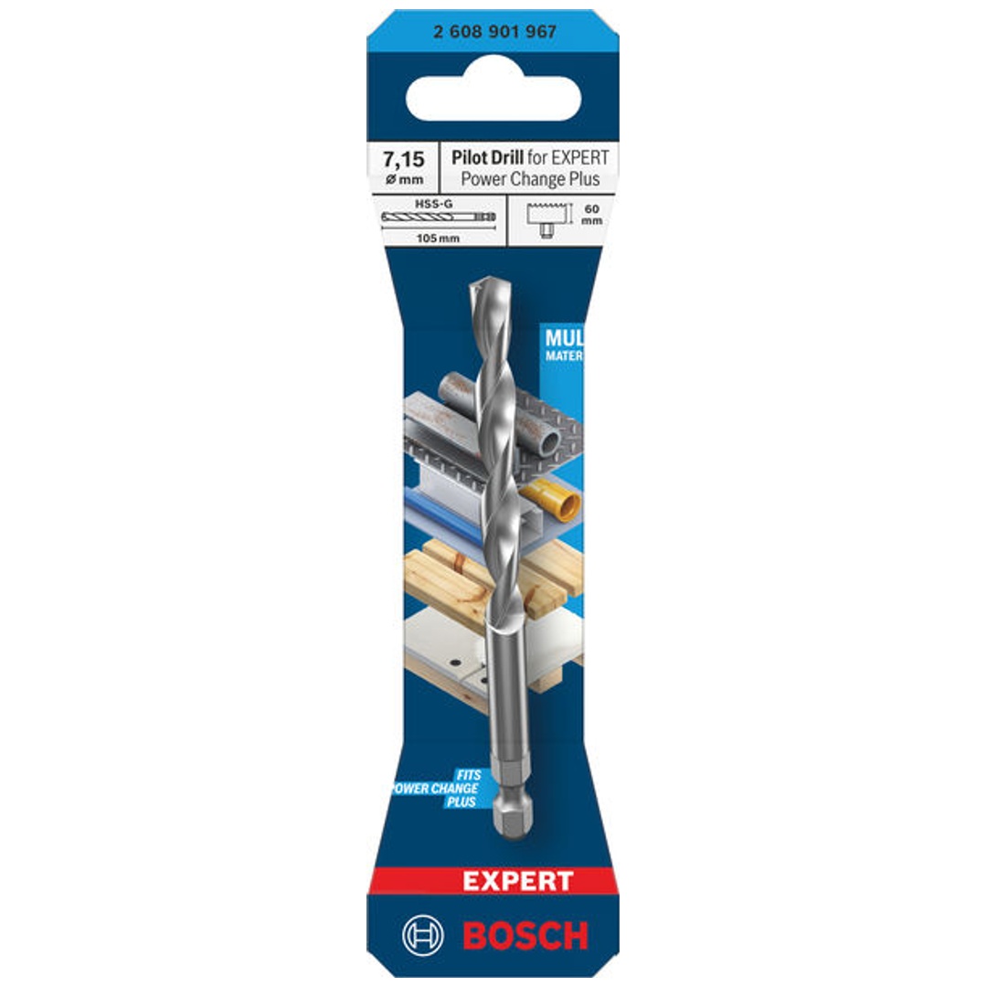 Bosch Zentrierbohrer für EXPERT Power Change Plus, HSS-G, Ø7.15 x 60 x 105 mm