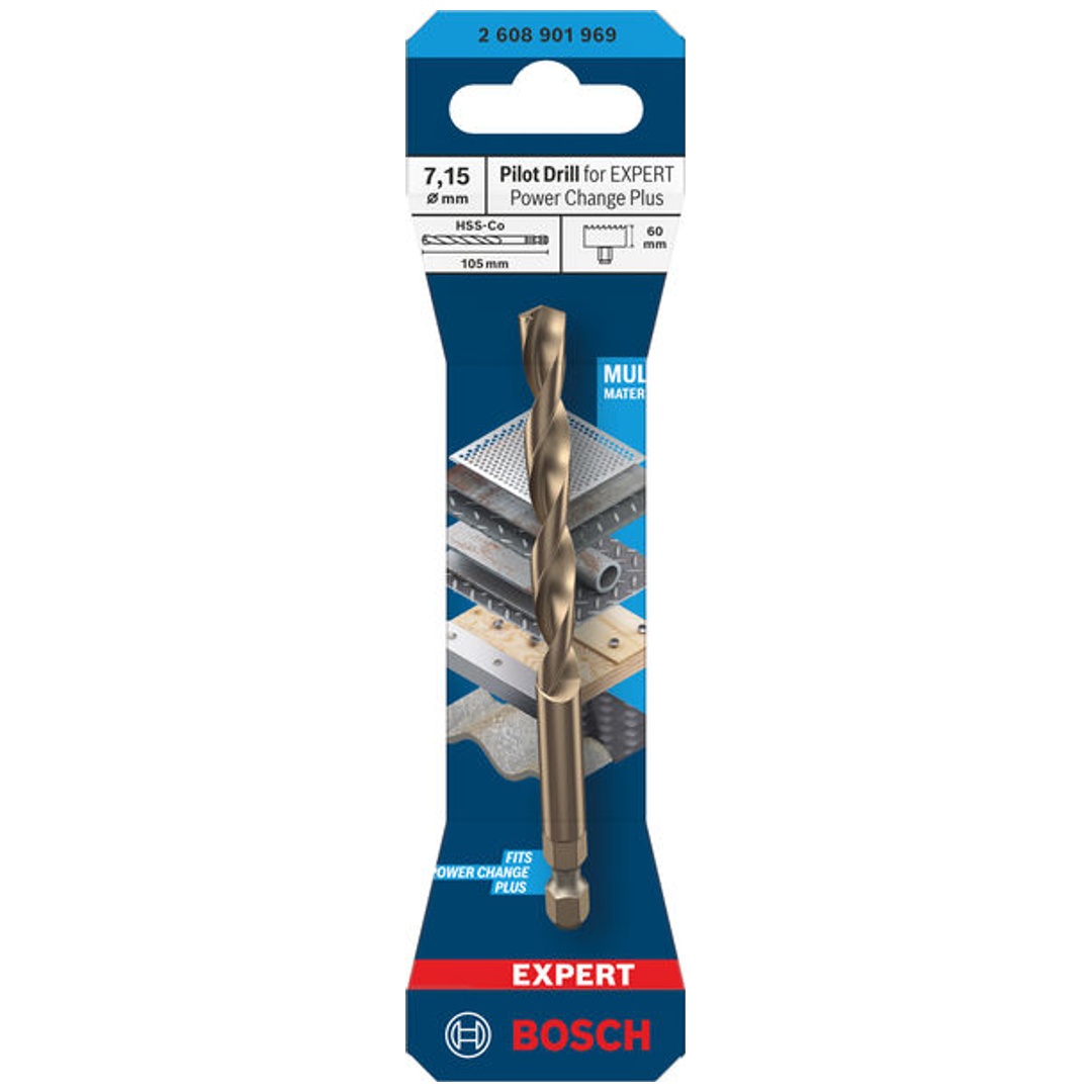 Bosch Zentrierbohrer für EXPERT Power Change Plus, HSS-Co, Ø7.15 x 60 x 105 mm