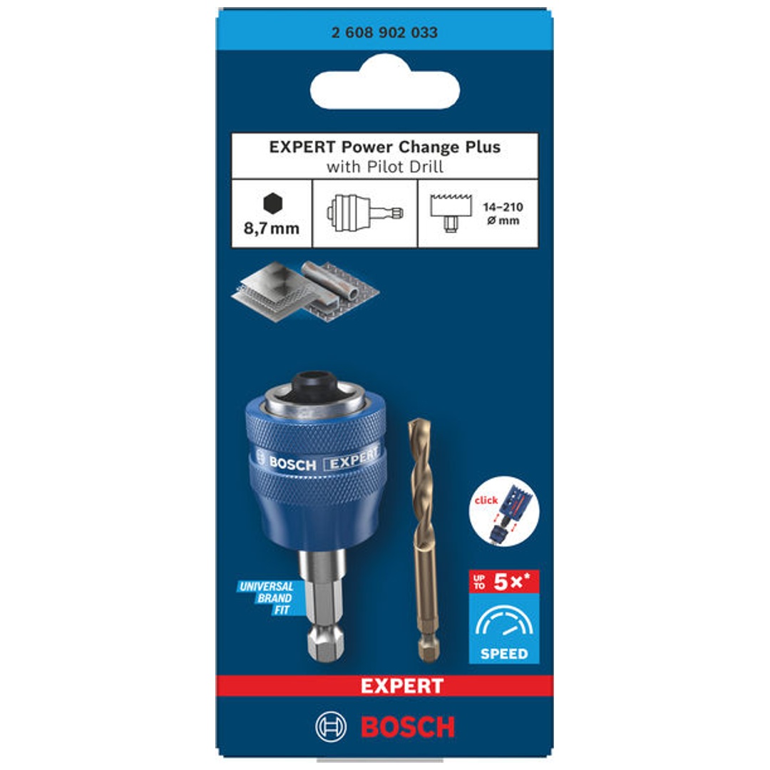 Bosch EXPERT Power Change Plus Aufnahme m. Vorb., HEX Sch. 8,7mm, HSS-Co, 7,15x25x65mm