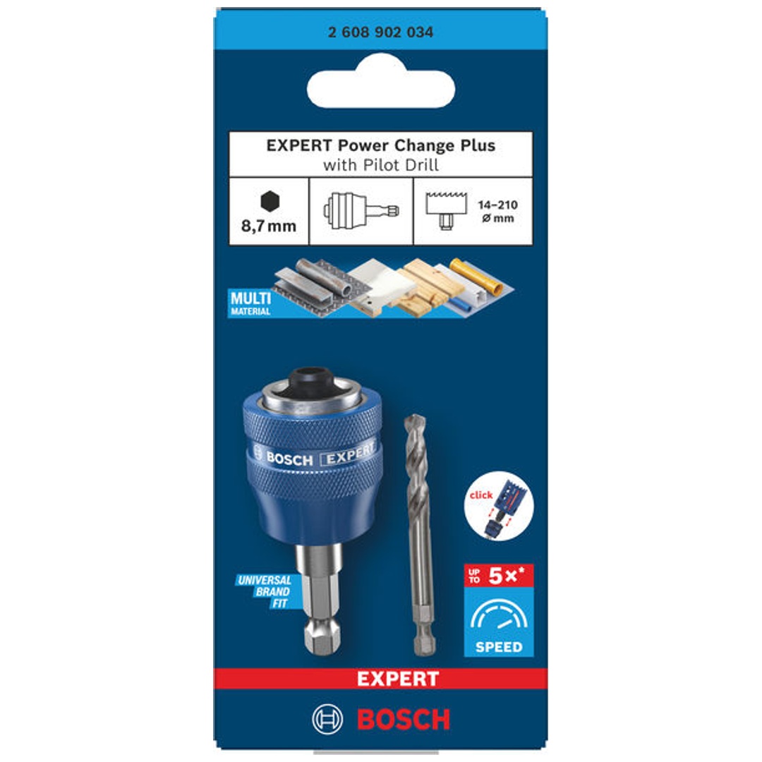 Bosch EXPERT Power Change Plus Aufnahme m. Vorb., HEX Sch. 8,7mm, HSS-G, 7,15x45x85mm