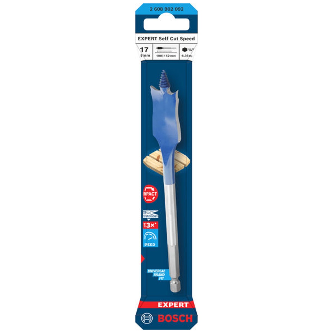 Bosch EXPERT Flachfräsbohrer Self Cut Speed, 17 x 152 mm