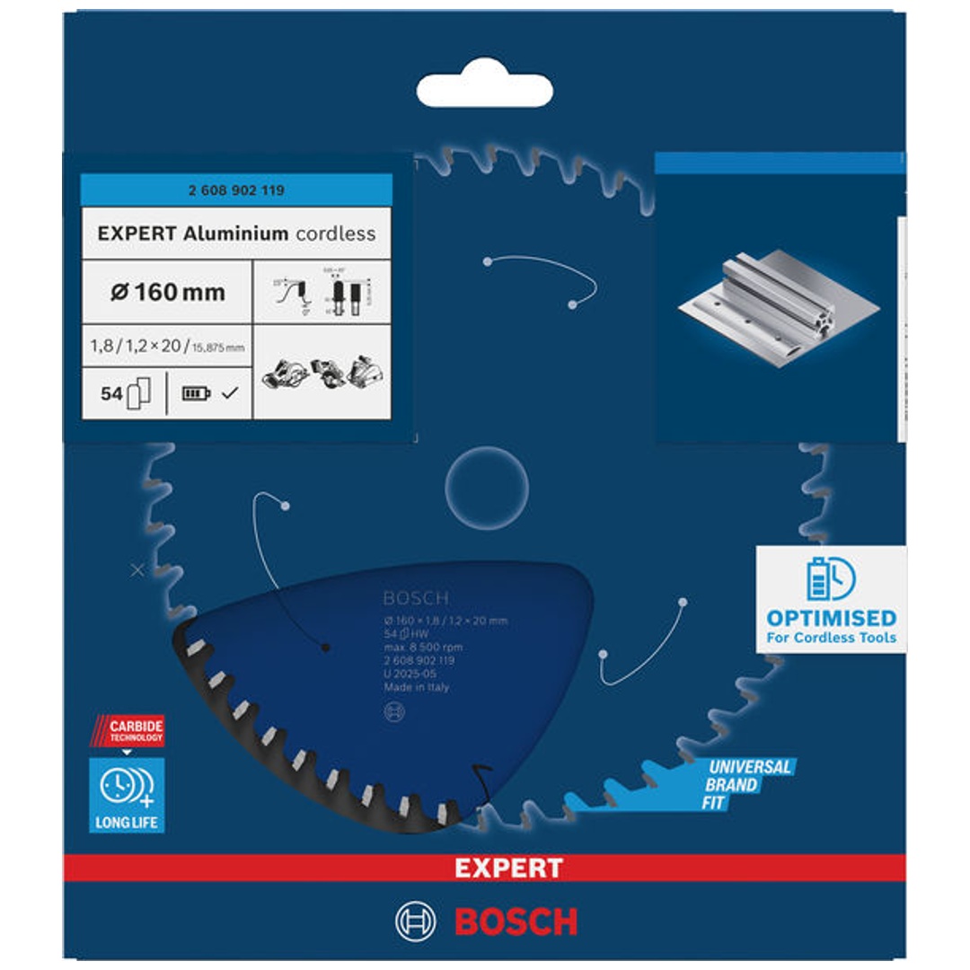 Bosch EXPERT Kreissägeblatt Aluminium, 160x20 mm, Z54