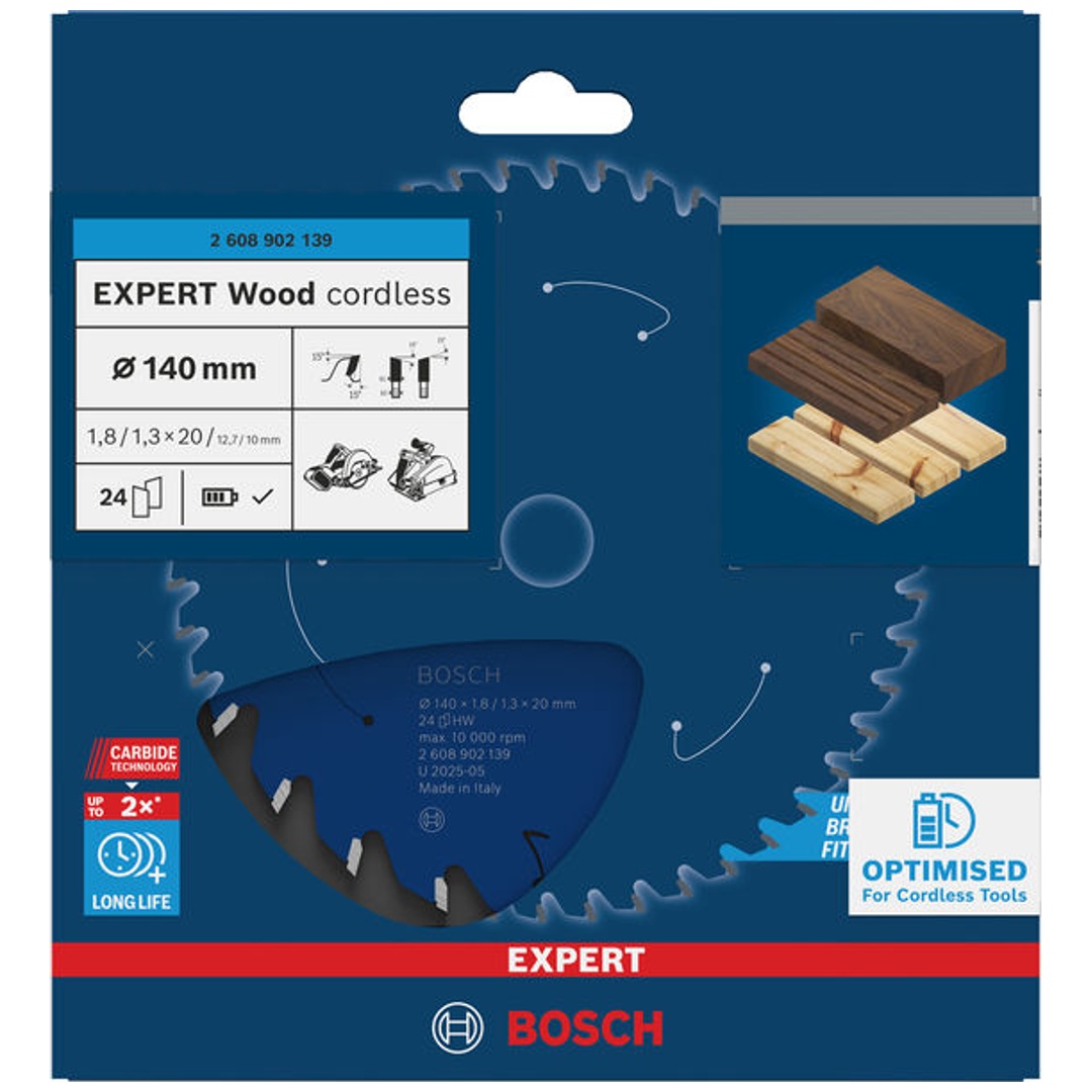 Bosch EXPERT Kreissägeblatt Wood, 140x1,8x20 mm, Z24 mit Reduzierring