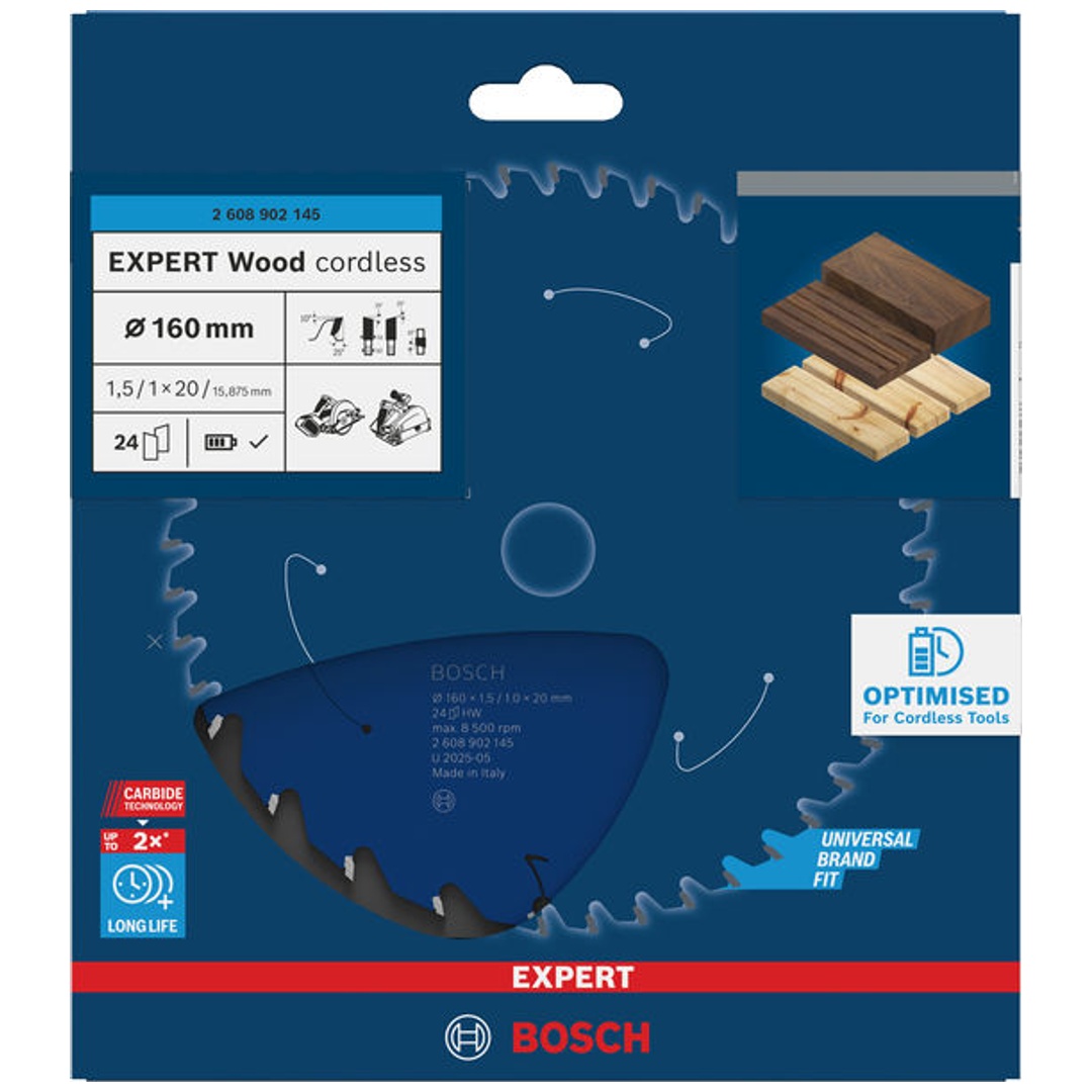 Bosch EXPERT Kreissägeblatt Wood, 160x1,45x20 mm, Z24