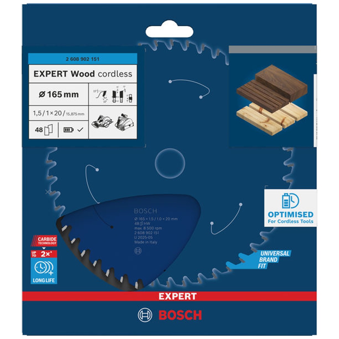Bosch EXPERT Kreissägeblatt Wood, 165x1, 45x20 mm, Z48