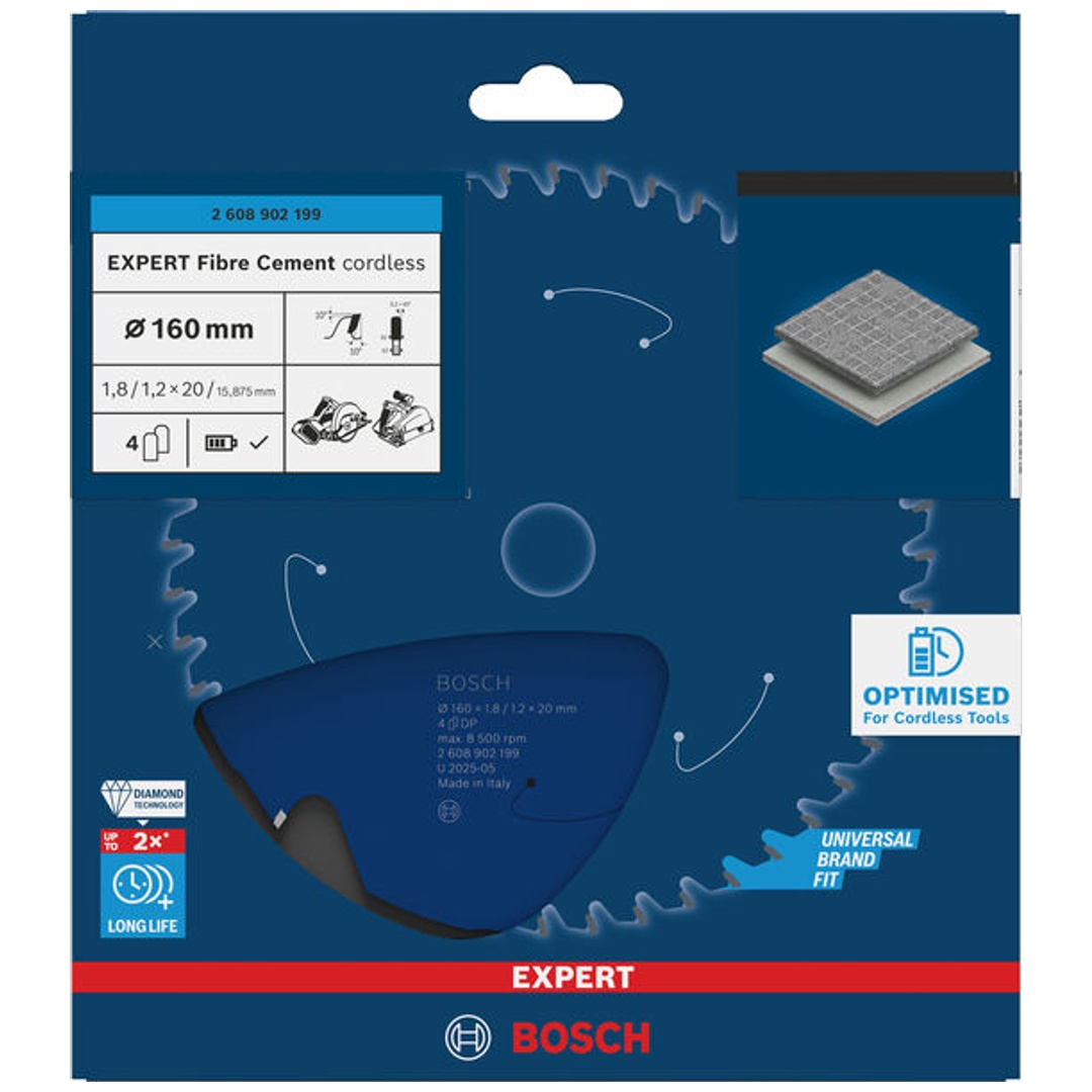 Bosch EXPERT Kreissägeblatt Fiber Cement, 160x1,8x20 mm, Z4