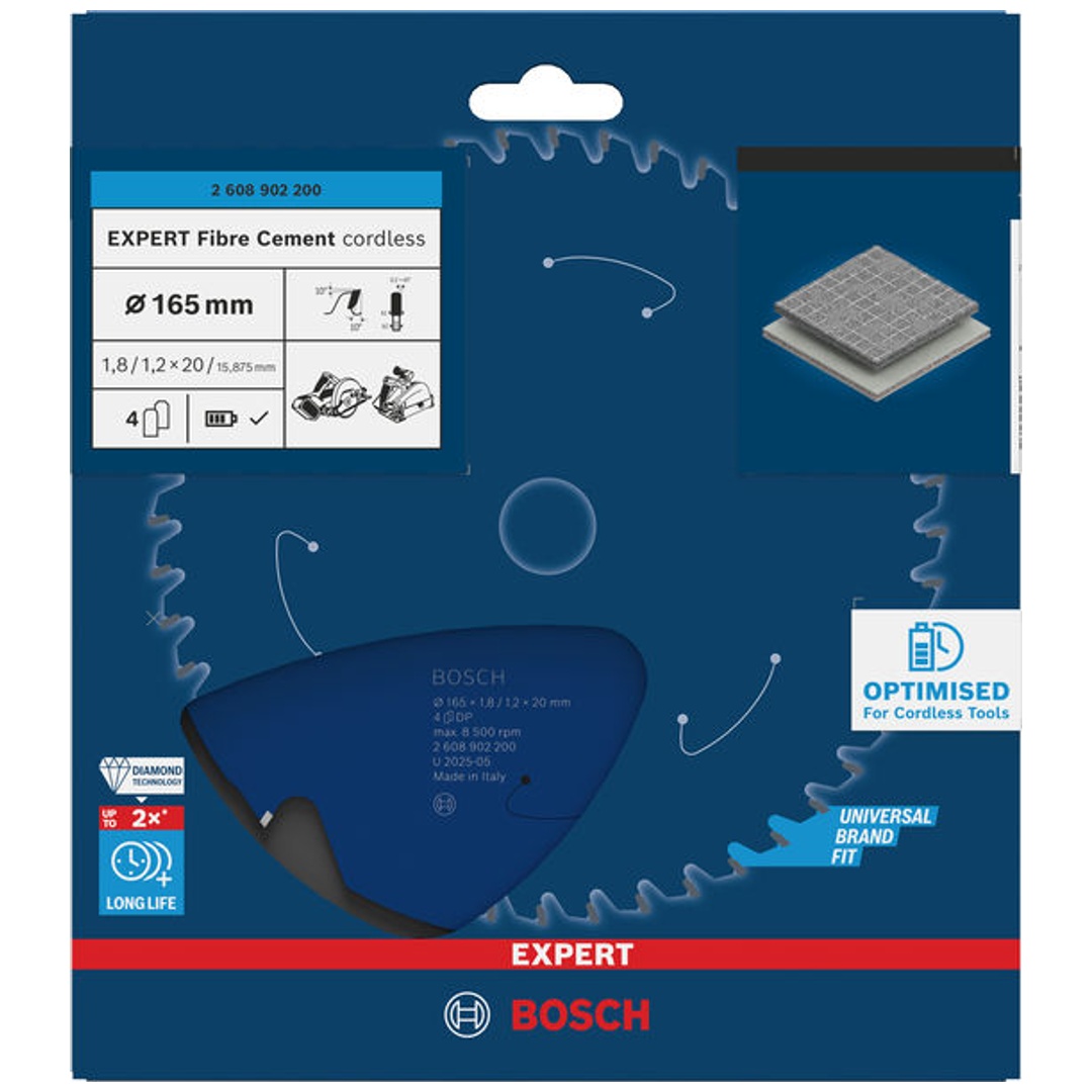 Bosch EXPERT Kreissägeblatt Fiber Cement, 165x20 mm, Z4