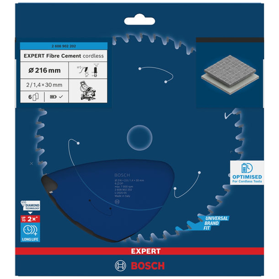 Bosch EXPERT Kreissägeblatt Fiber Cement, 216x2x30 mm, Z6