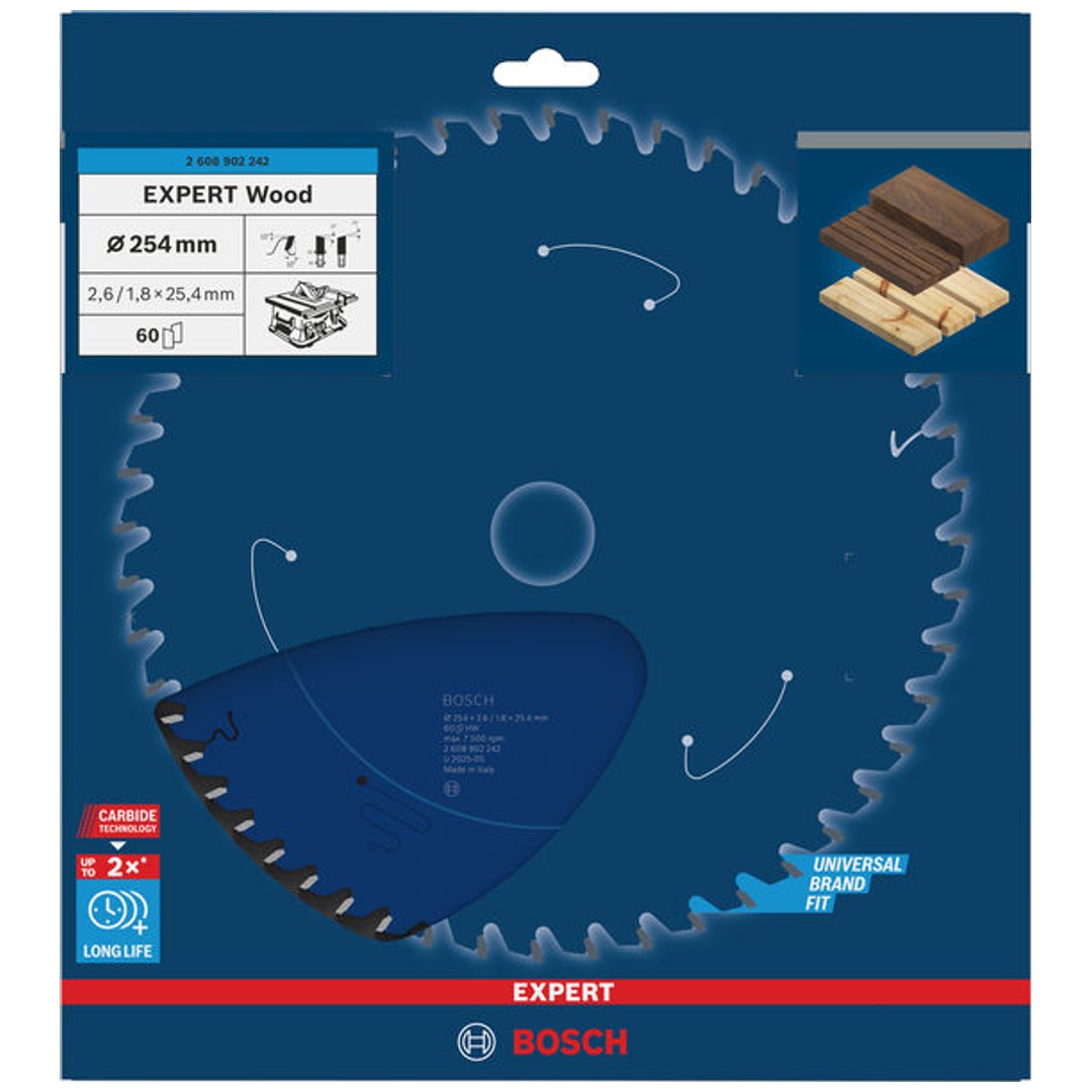 Bosch EXPERT Kreissägeblatt Wood, 254x25,4 mm, Z60