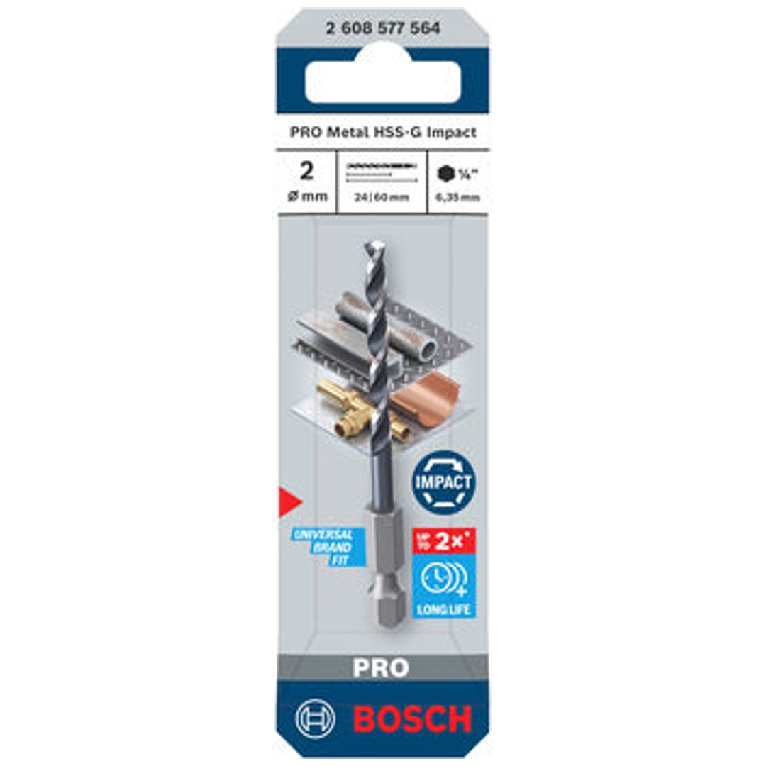 Bosch PRO Spiralbohrer Metal HSS-G Impact, 2 x 24 x 60 mm