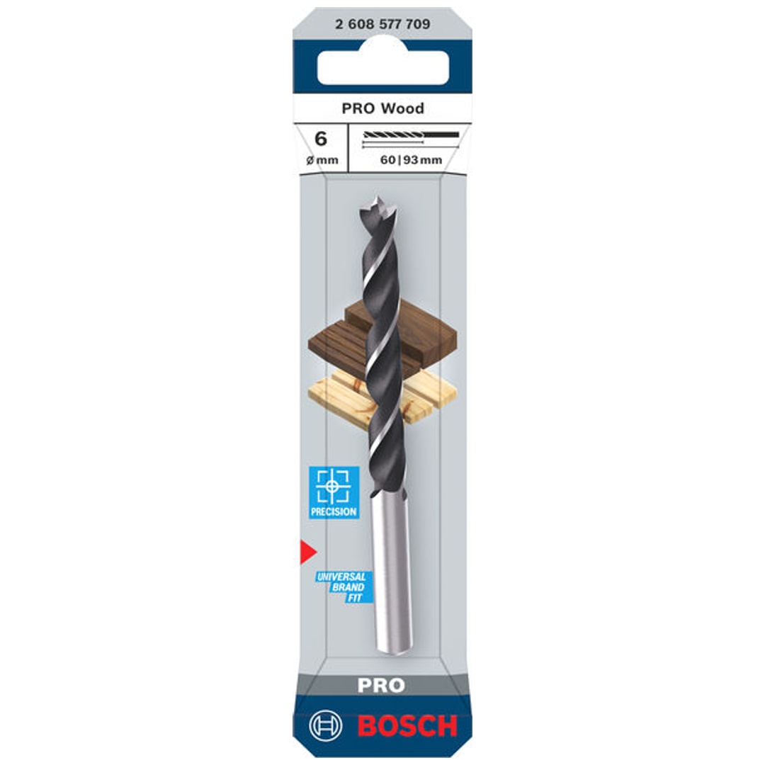 Bosch PRO Holzspiralbohrer Wood, 6x60x93 mm