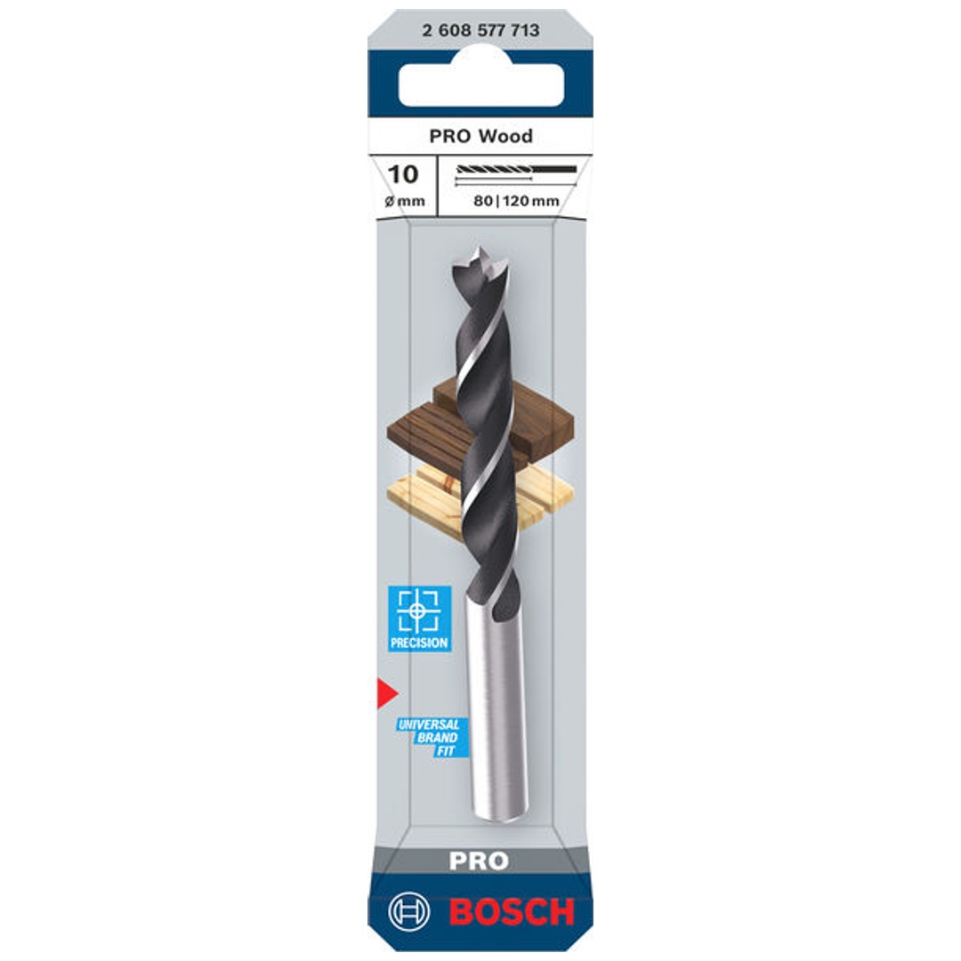 Bosch PRO Holzspiralbohrer Wood, 10x80x120 mm