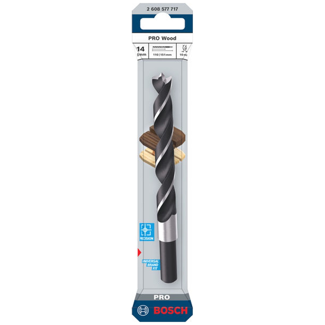Bosch PRO Holzspiralbohrer Wood, 14x110x151 mm