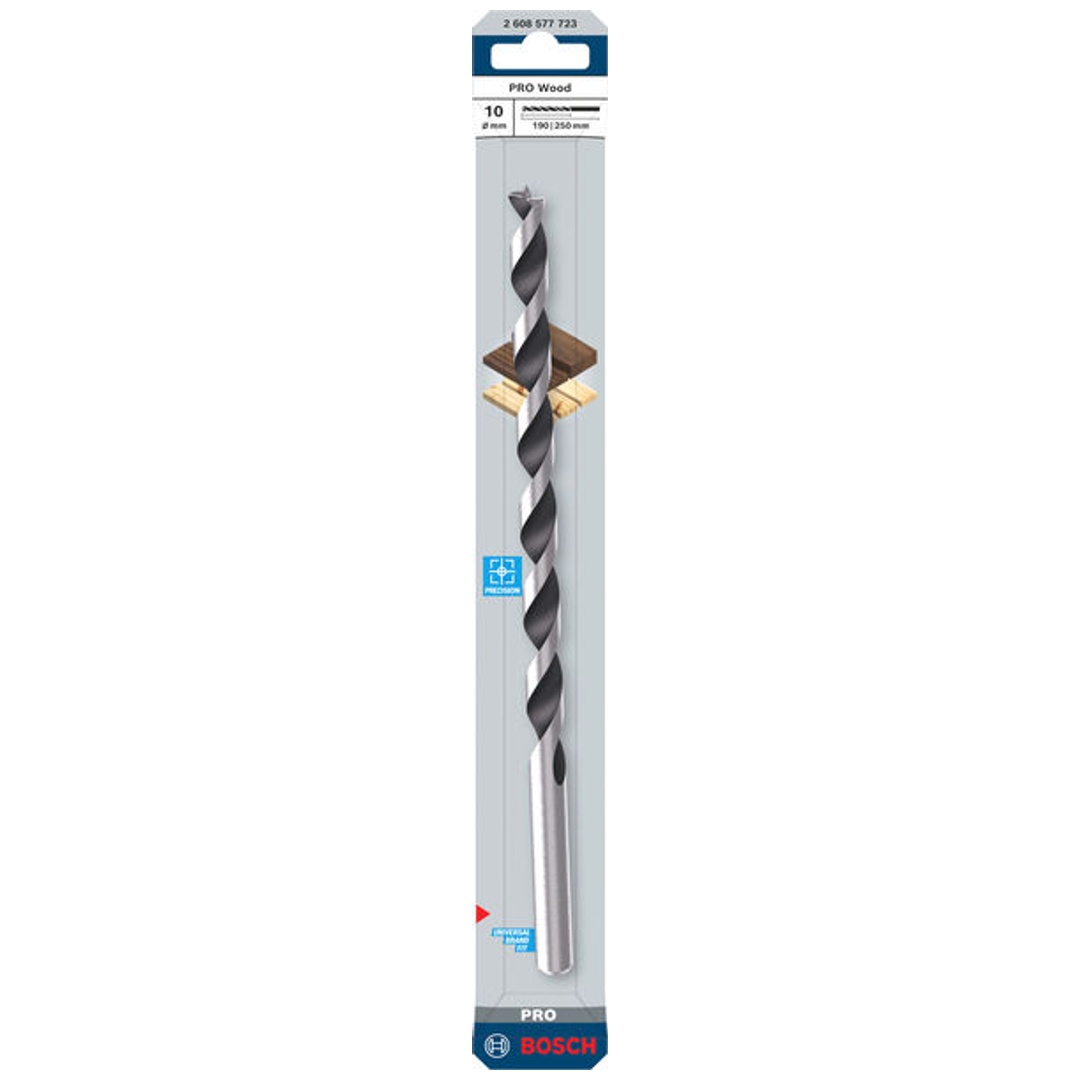 Bosch PRO Holzspiralbohrer Wood, 10x190x250 mm