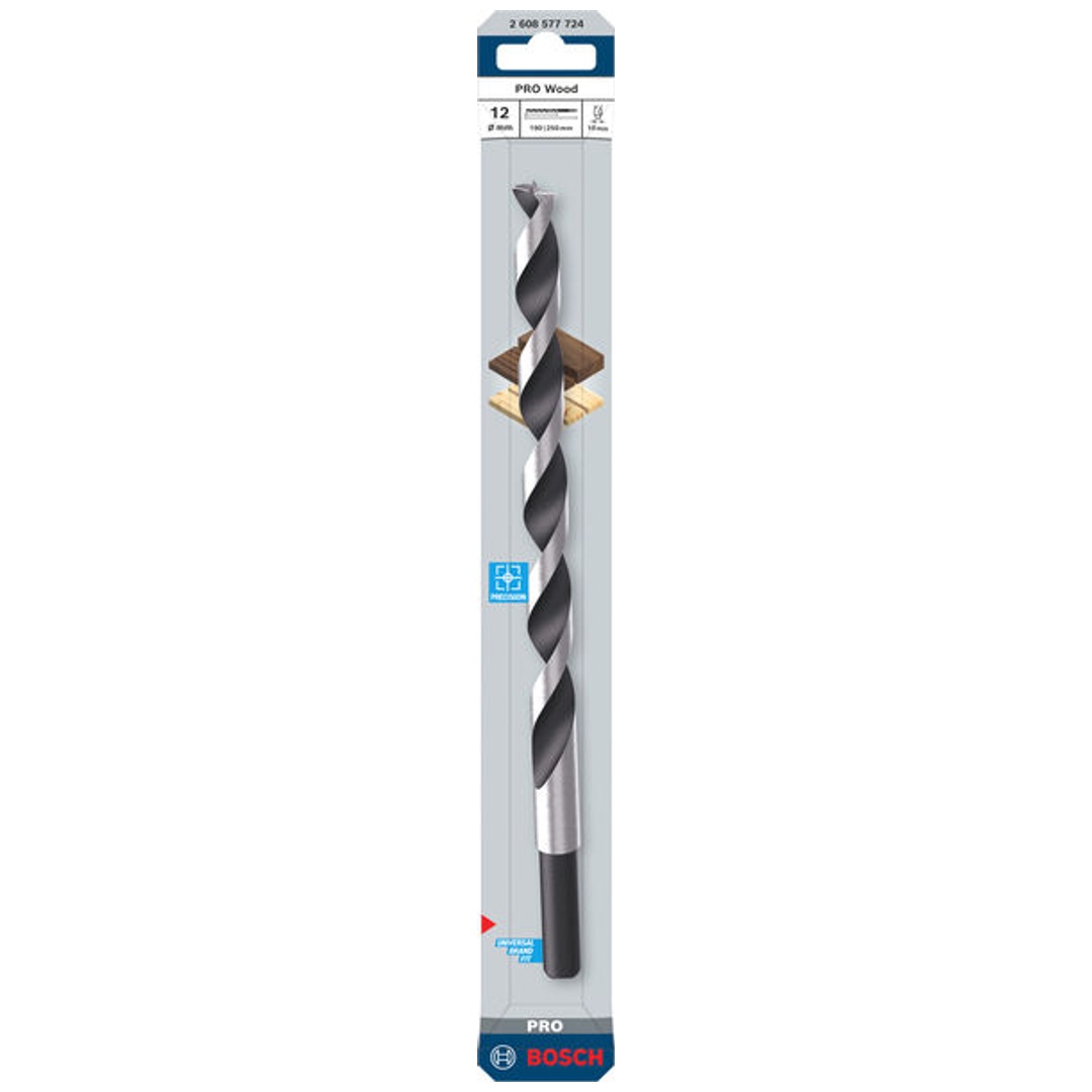 Bosch PRO Holzspiralbohrer Wood, 12x190x250 mm