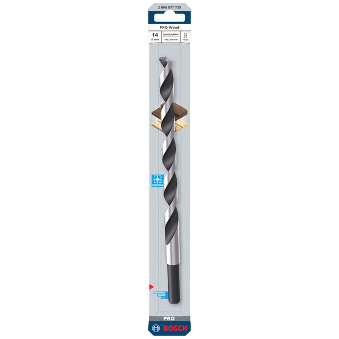 Bosch PRO Holzspiralbohrer Wood, 14x190x250 mm