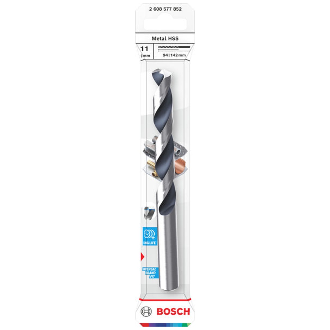 Bosch Metal-Spiralbohrer HSS, 11 x 94 x 142 mm, CYL-Schaft