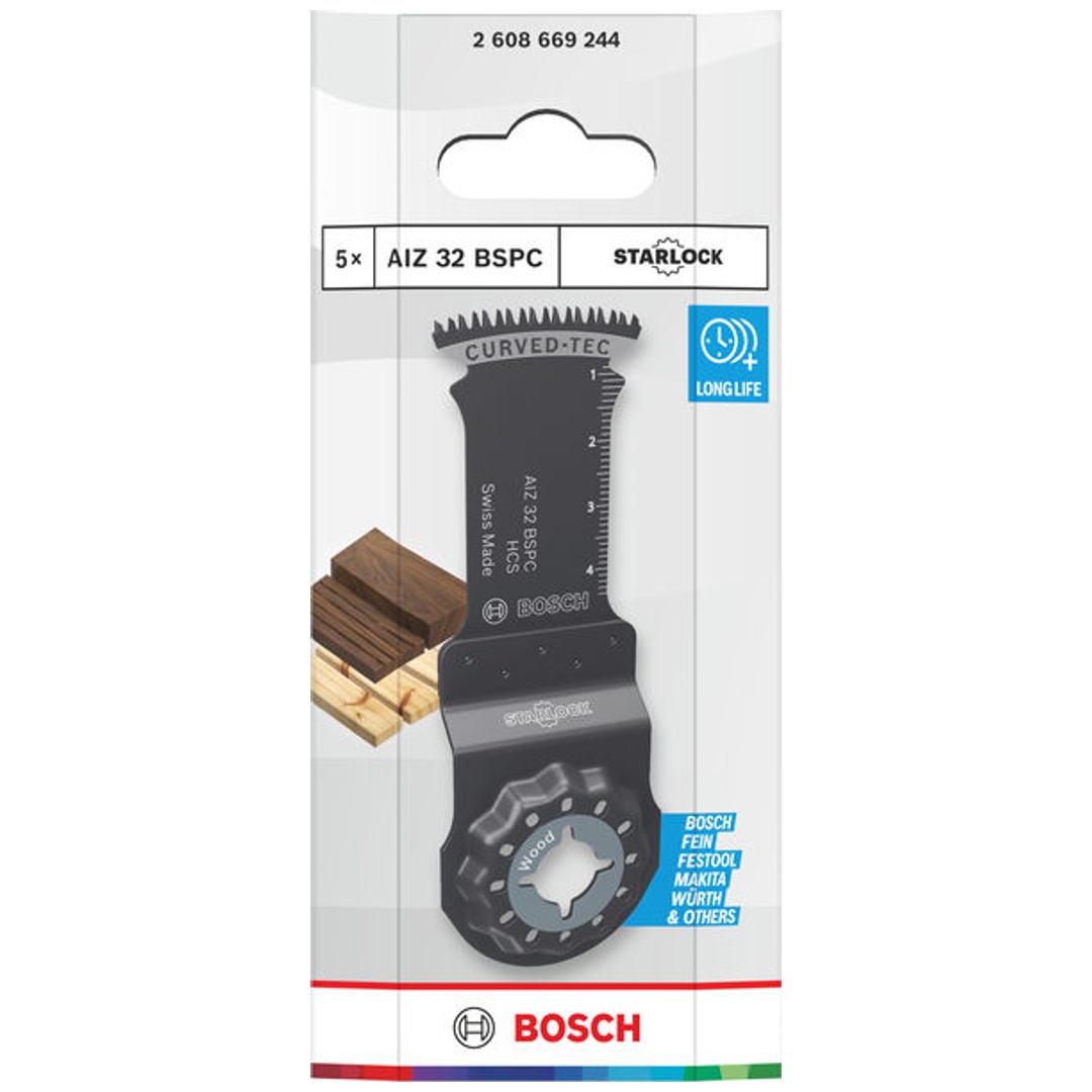 Bosch Tauchsägeblatt AIZ 32 BSPC Holz, Starlock, 32 x 50 mm, 5-tlg.