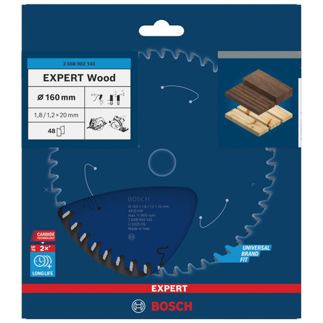 Bosch EXPERT Kreissägeblatt Wood, 160x1,8x20 mm, Z48